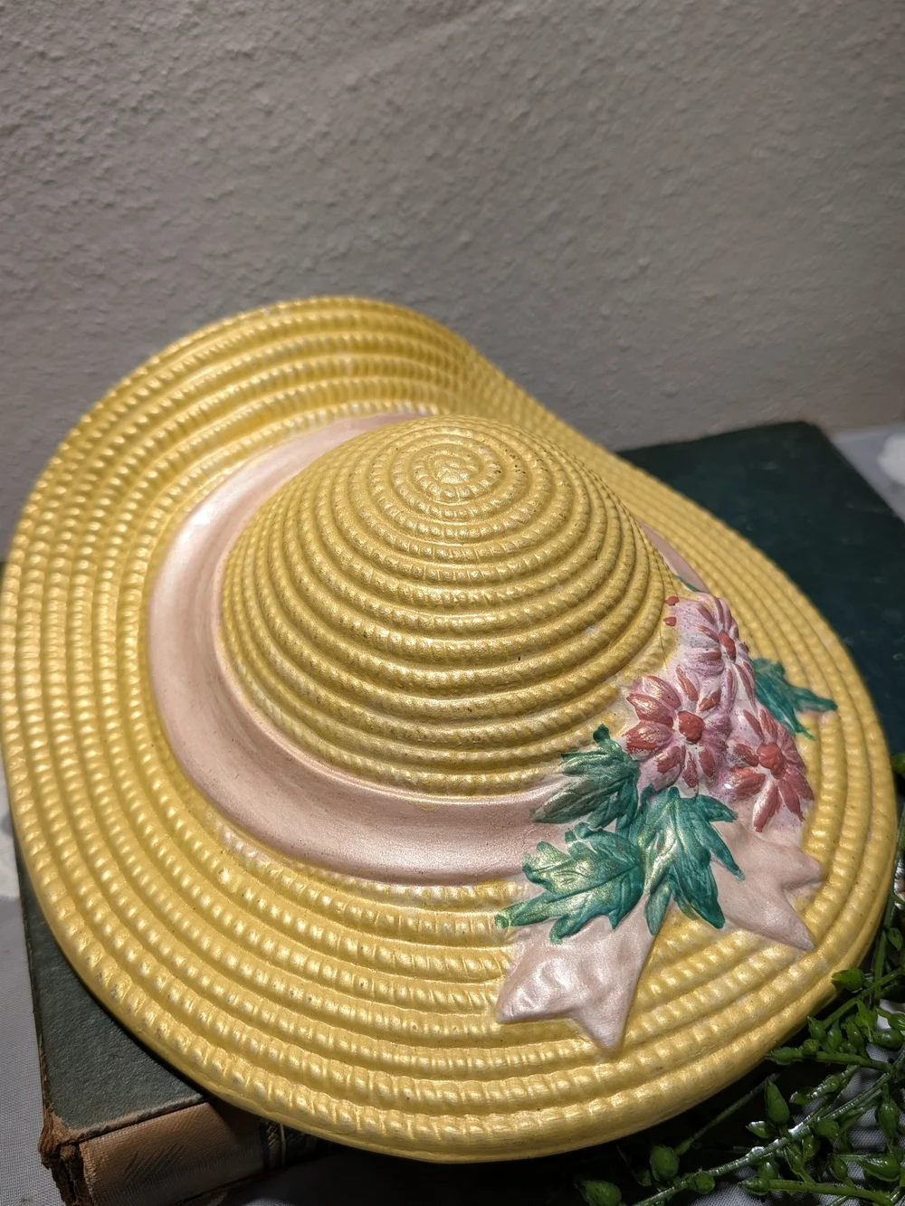 Cottage Core Ceramic Wall Pocket Dated 1985